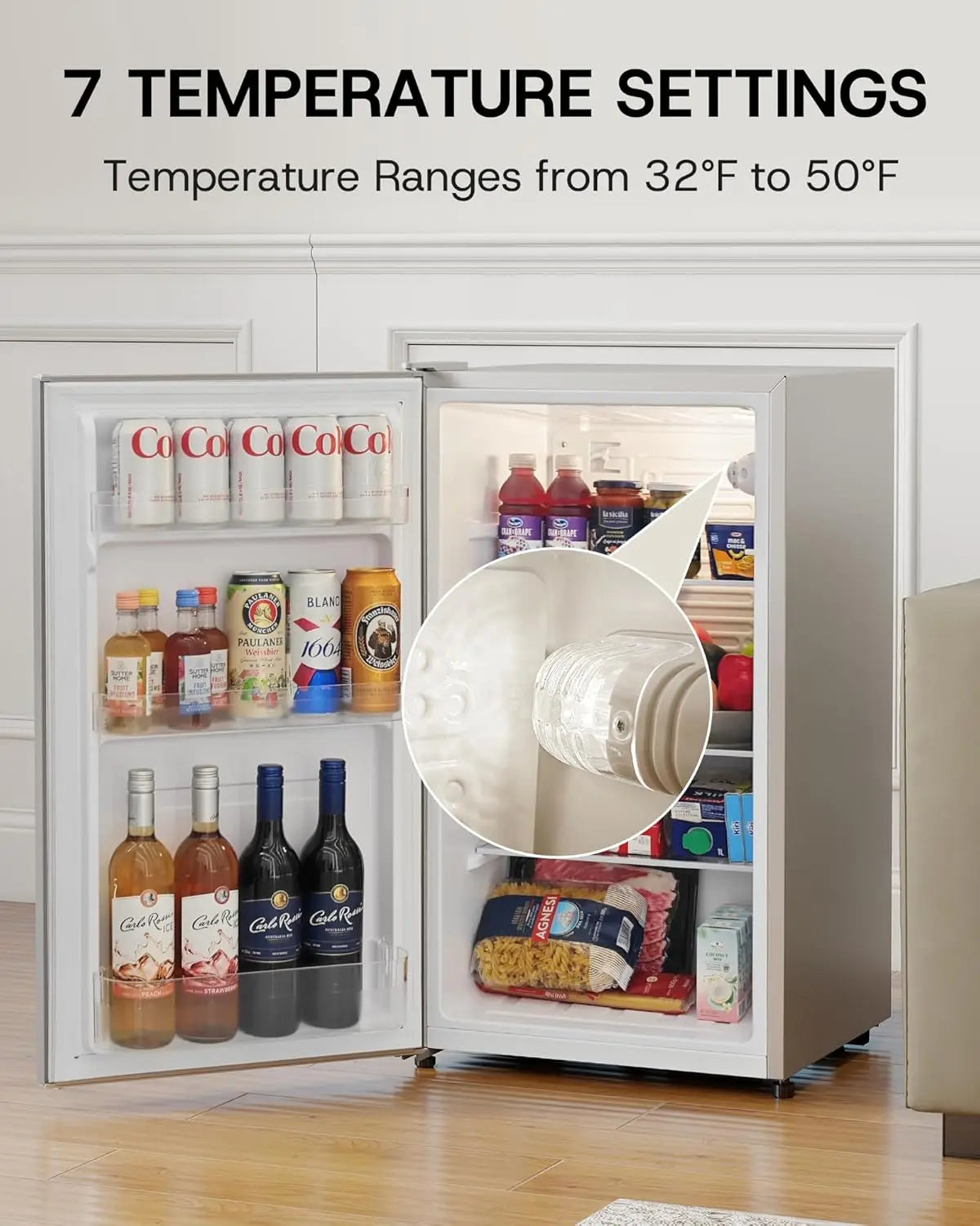 XMSJ All Refrigerator Mini Fridge for Dorm Rooms Energy Efficient