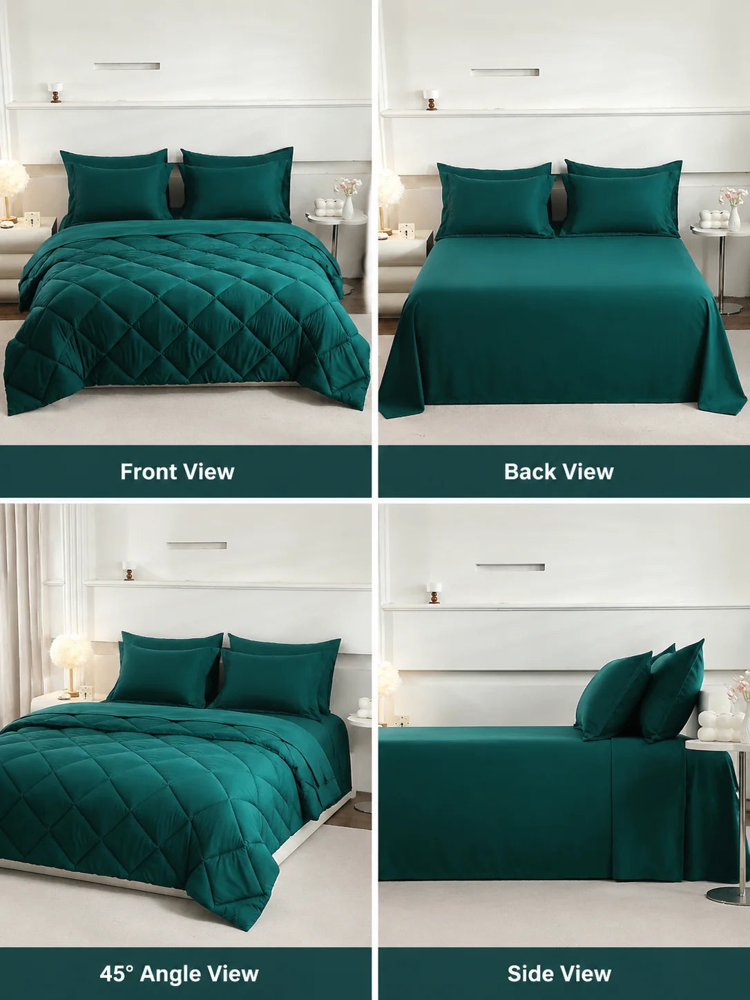 EasYum Brushed Polyester Quilted Bedding Set With Sheets