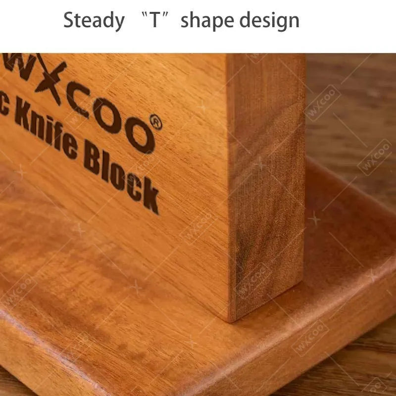 WXCOO Magnetic Knife Holder Rack Kitchen Double Sided Wooden Organizer