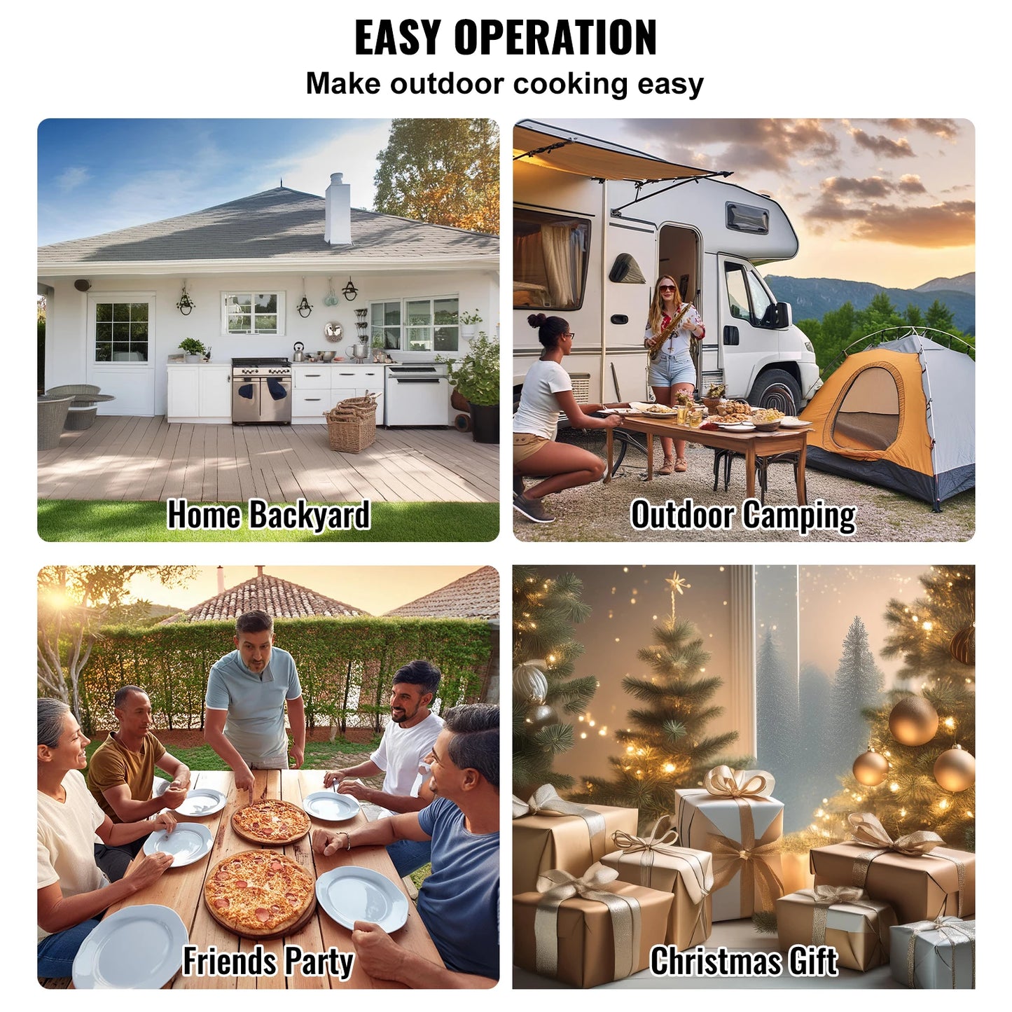 SucceBuy Portable Outdoor Oven Includes Pizza Stone Waterproof Cover