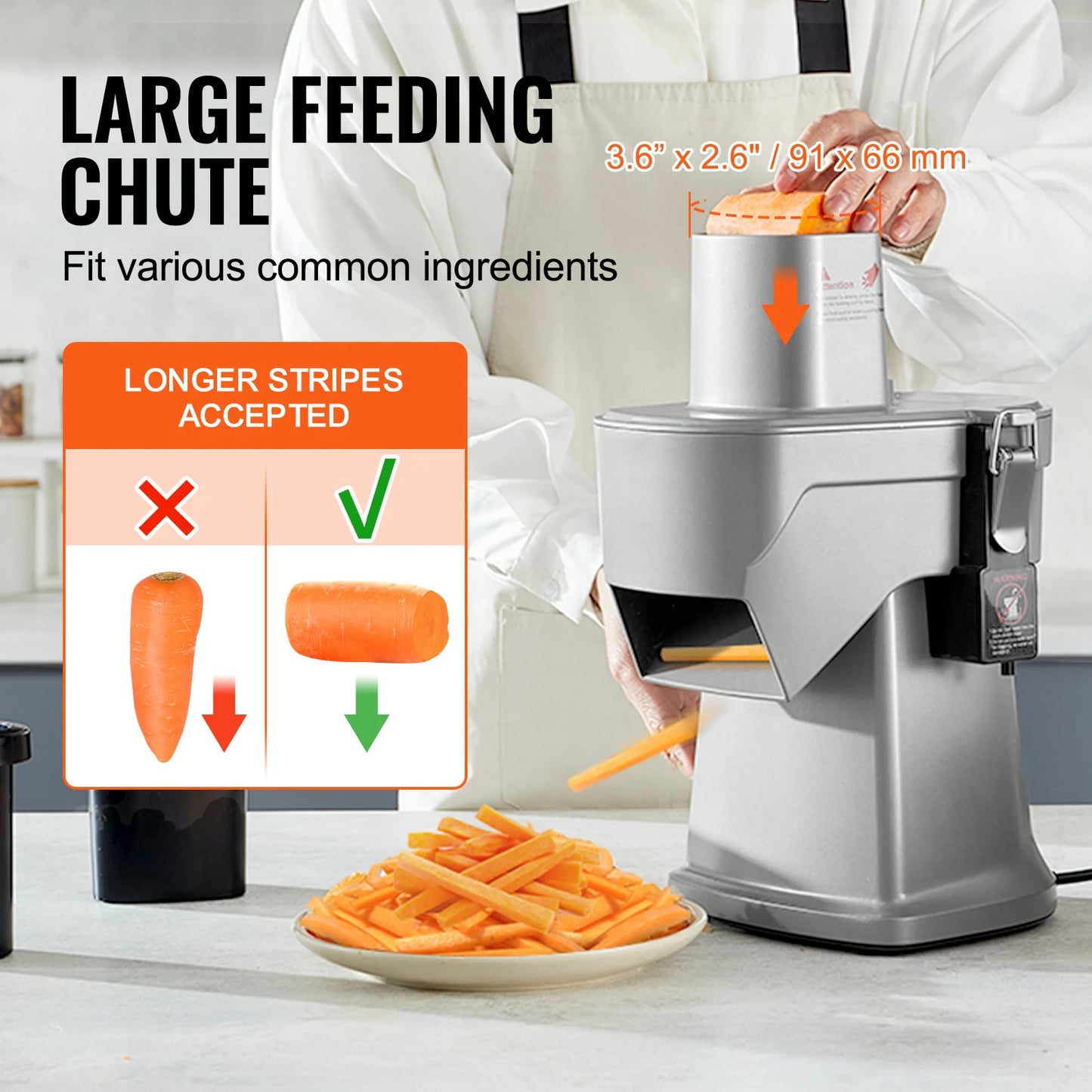 VEVOR Electric Vegetable Slicer 4 In 1 Multifunctional Food Cutter 200W