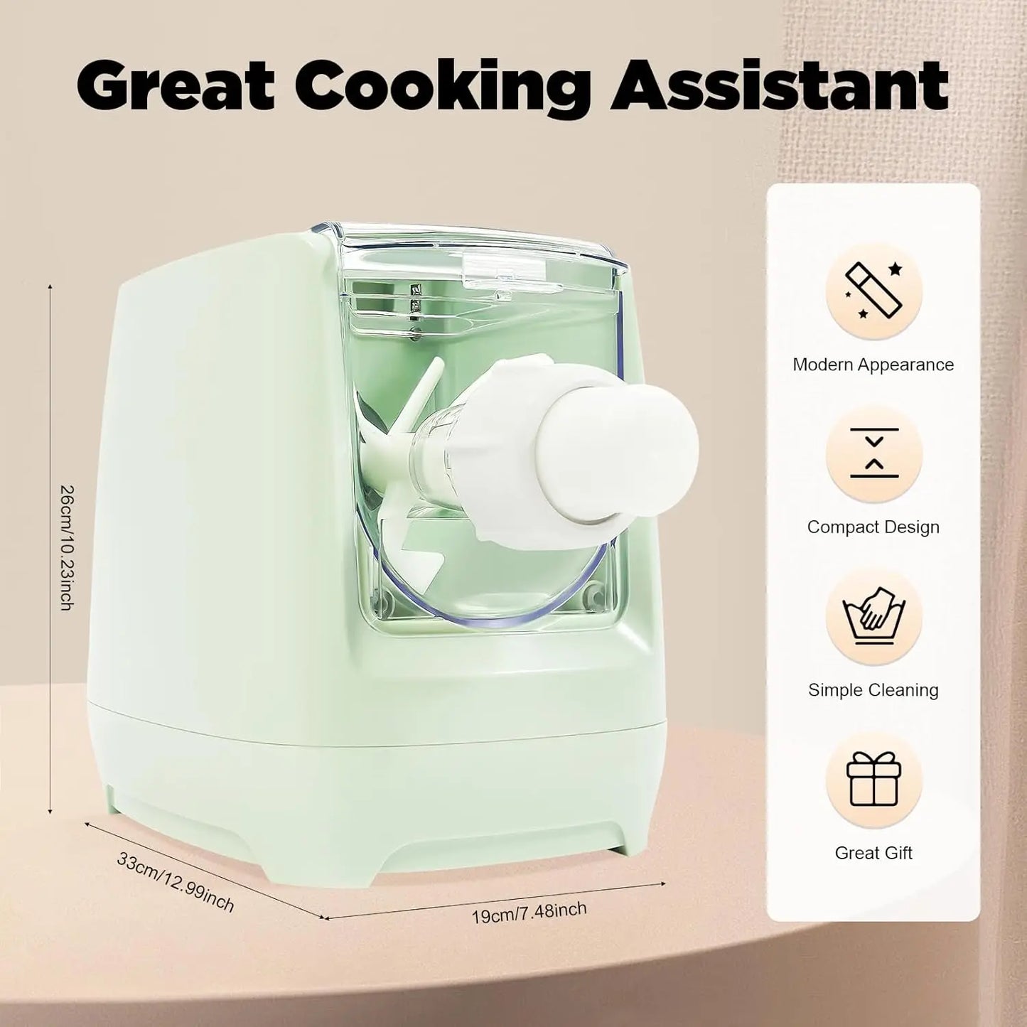 XMSJ Electric Pasta Maker 260W Automatic Noodle Machine With 13 Shapes Discs