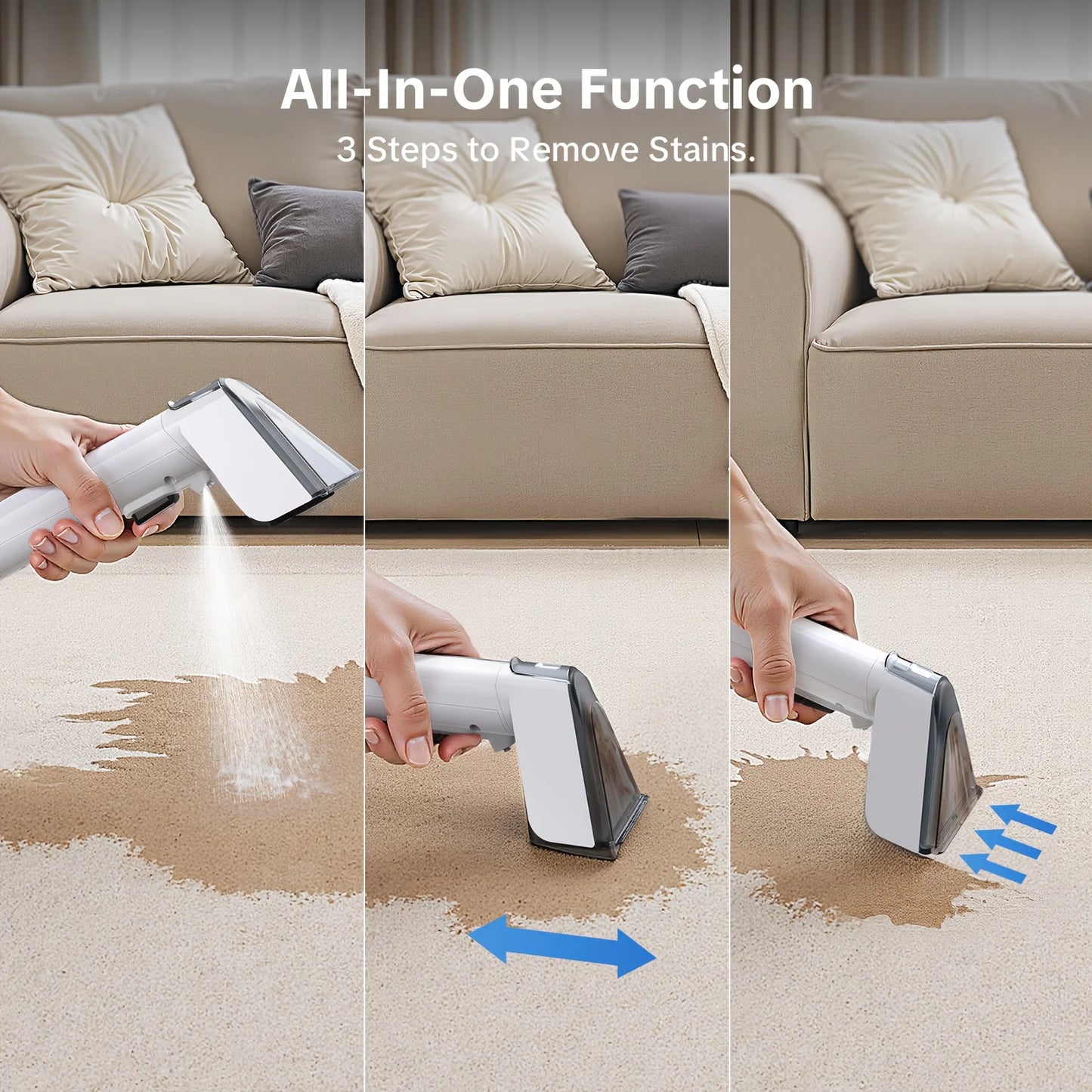 Lubluelu V8 Instant Heated Carpet Cleaner With Powerful 15KPa Suction
