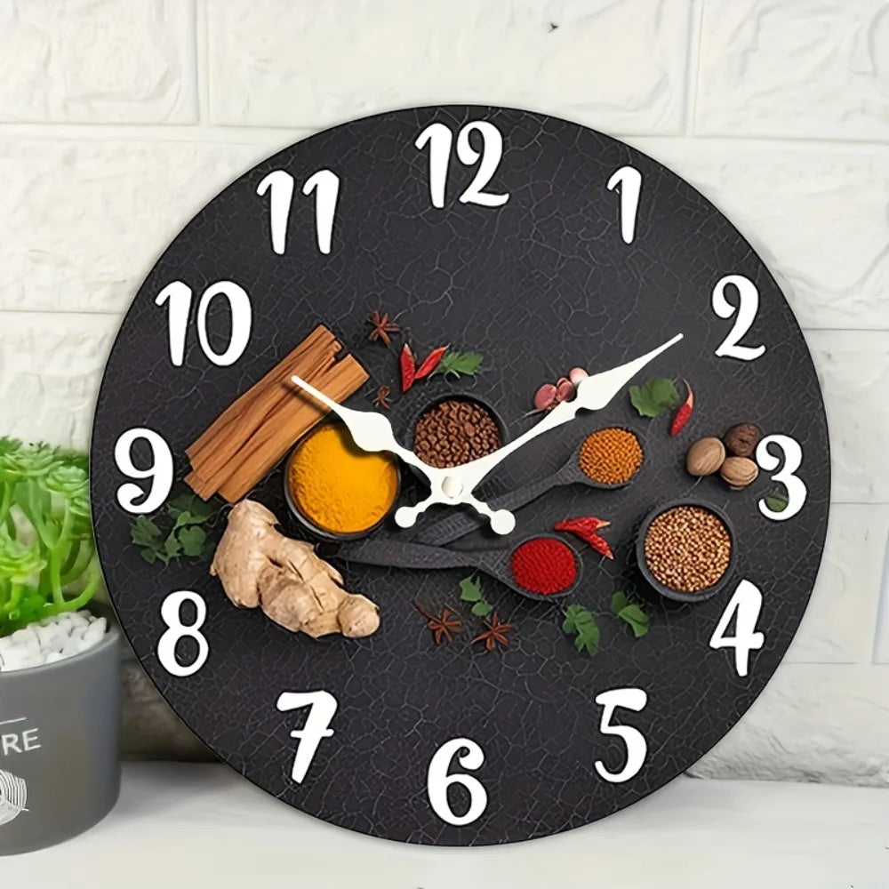 XMSJ Silent Round Wall Clock Digital NonTicking Design