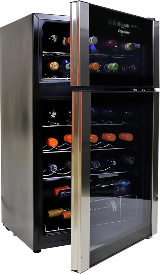 XMSJ Dual Zone Wine Cooler With Glass Door Digital Temperature