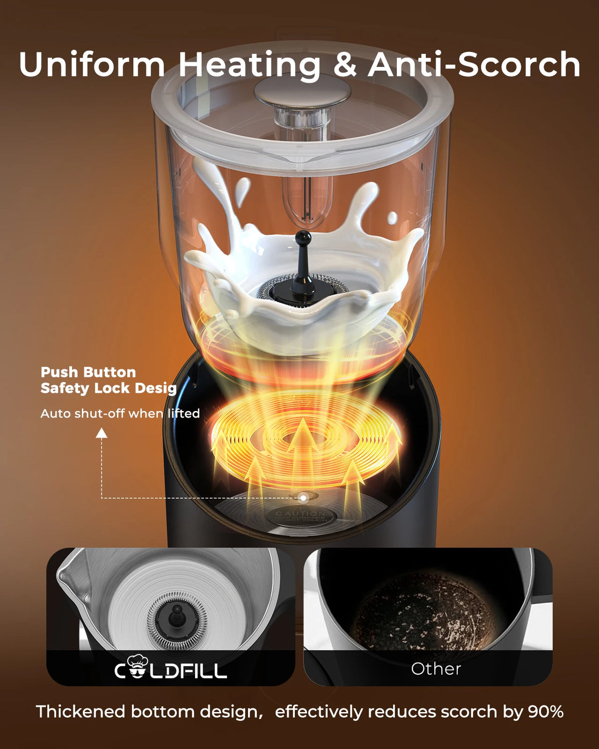 Automatic Electric Milk Frother for Hot and Cold Coffee Foam