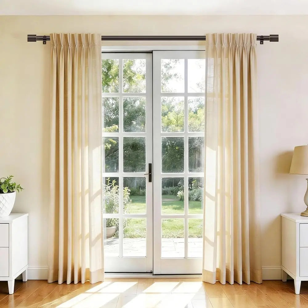 Adjustable Window Curtain Rod Decorative Wall Mounted Drapery Hardware
