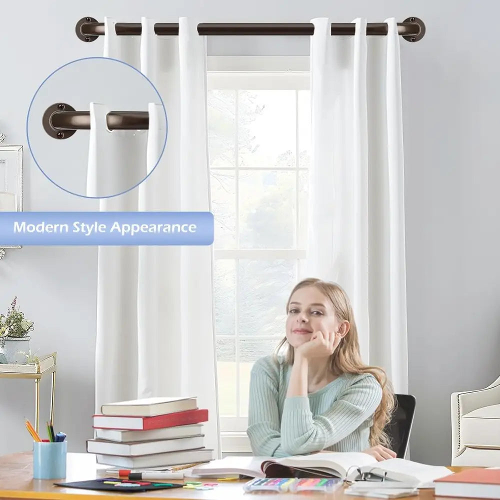 Heavy Duty Adjustable Wrap Around Curtain Rod For Windows