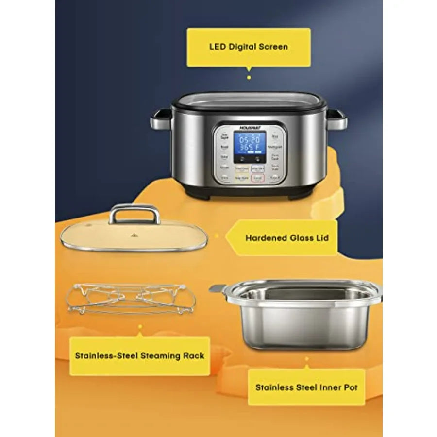 Programmable Multi Cooker Slow Cooking, Rice, Yogurt, Steam And Saute