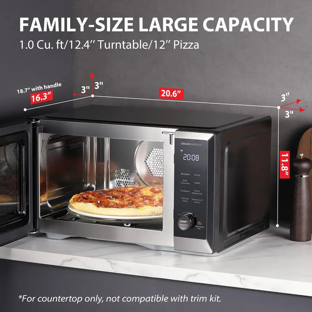 YTYIN Countertop Microwave Oven Air Fryer Combo With Inverter Convection