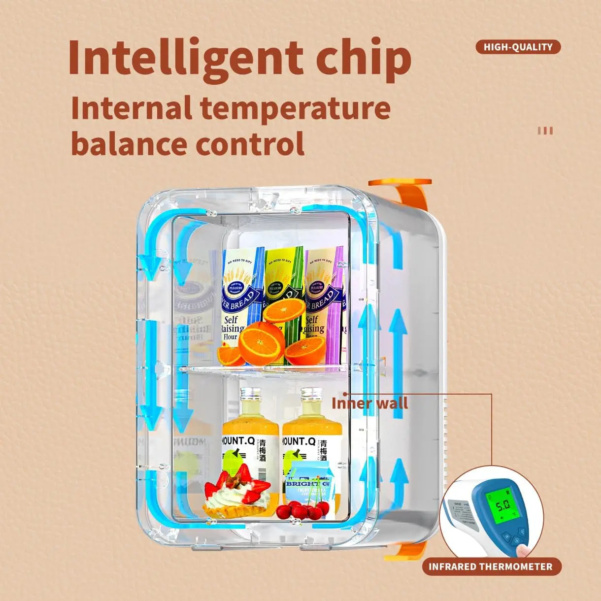 XMSJ Mini Fridge for Bedroom Portable Refrigerator Quiet Cooler