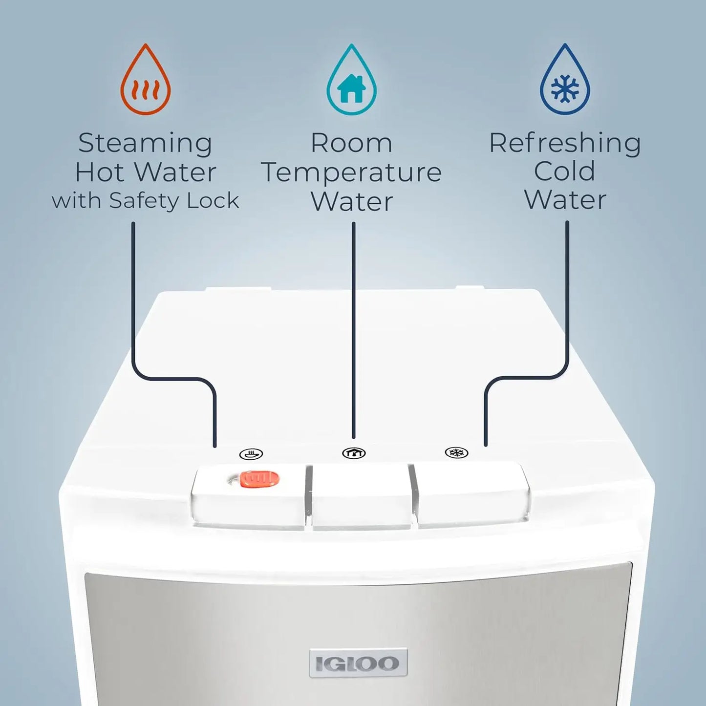 XMSJ Bottom Load Water Cooler Dispenser Hot Cold Water