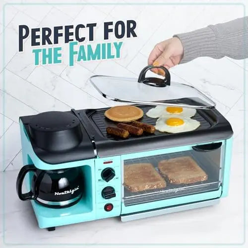 XMSJ 3 In 1 Breakfast Station Coffee Maker Griddle Oven