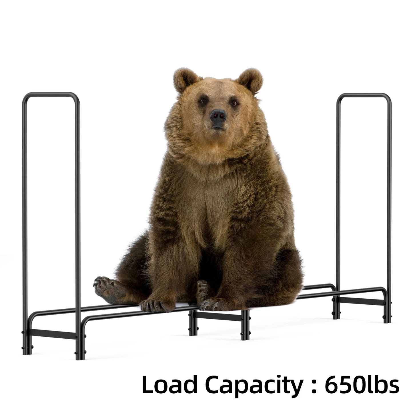 Heavy Duty Metal Firewood Log Rack Indoor Outdoor Storage Holder