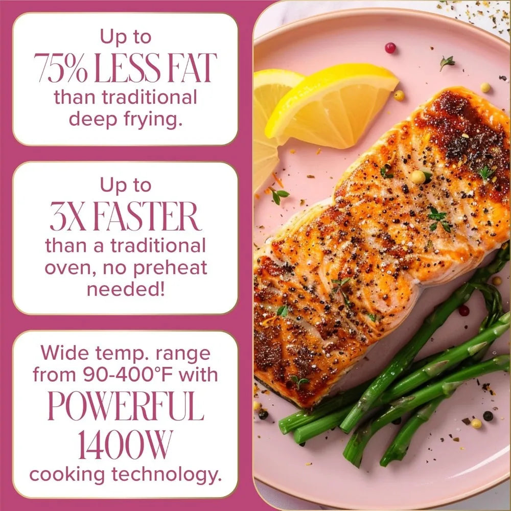 XMSJ Air Fryer 8 In 1 6 Quart Capacity Nonstick PFAS Free Touchscreen Display
