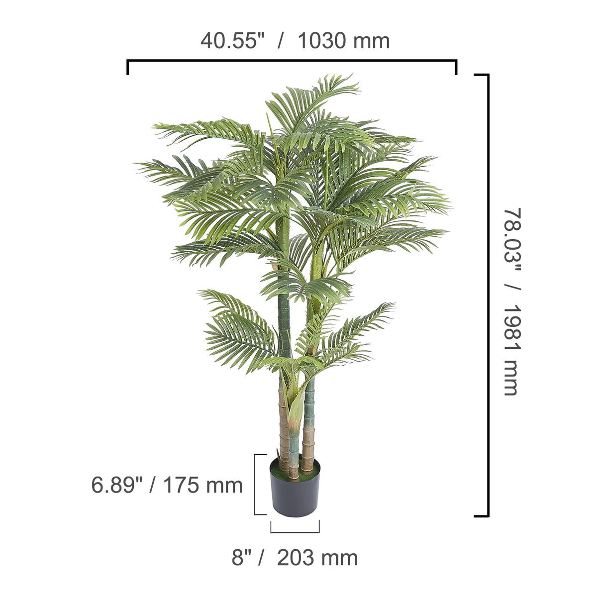 SucceBuy Artificial Palm Tree Faux Tropical Plant With Anti Tip Protection