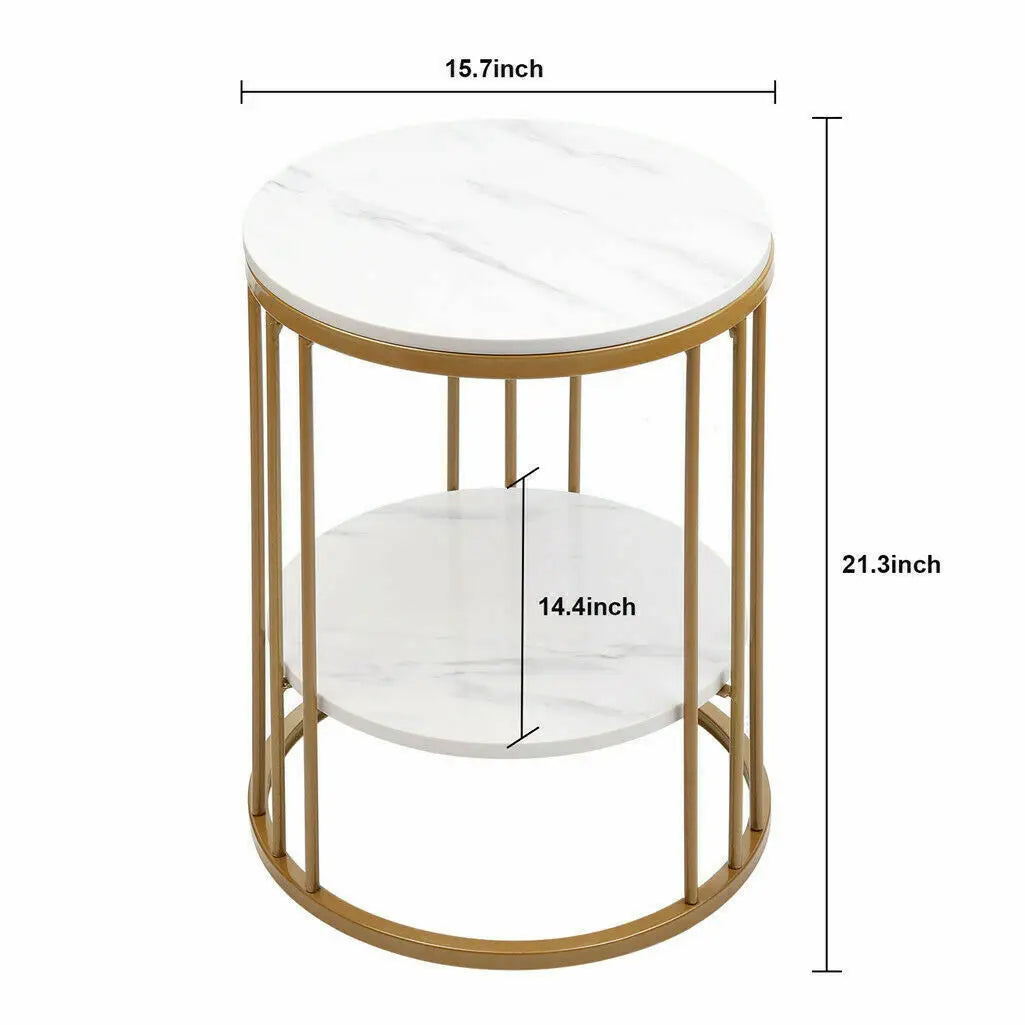 Wisfor Modern Marble Side Table With Jewelry Storage