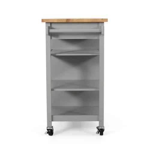Kitchen Island Cart With Storage Cabinet And Spice Rack Wheels