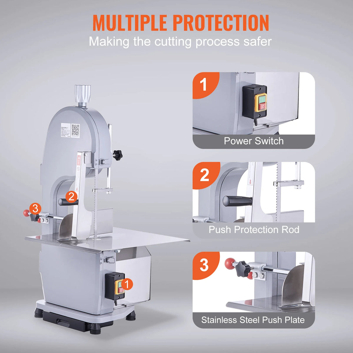 SucceBuy Commercial Electric Bone Cutting Bandsaw for Meat and Kitchen