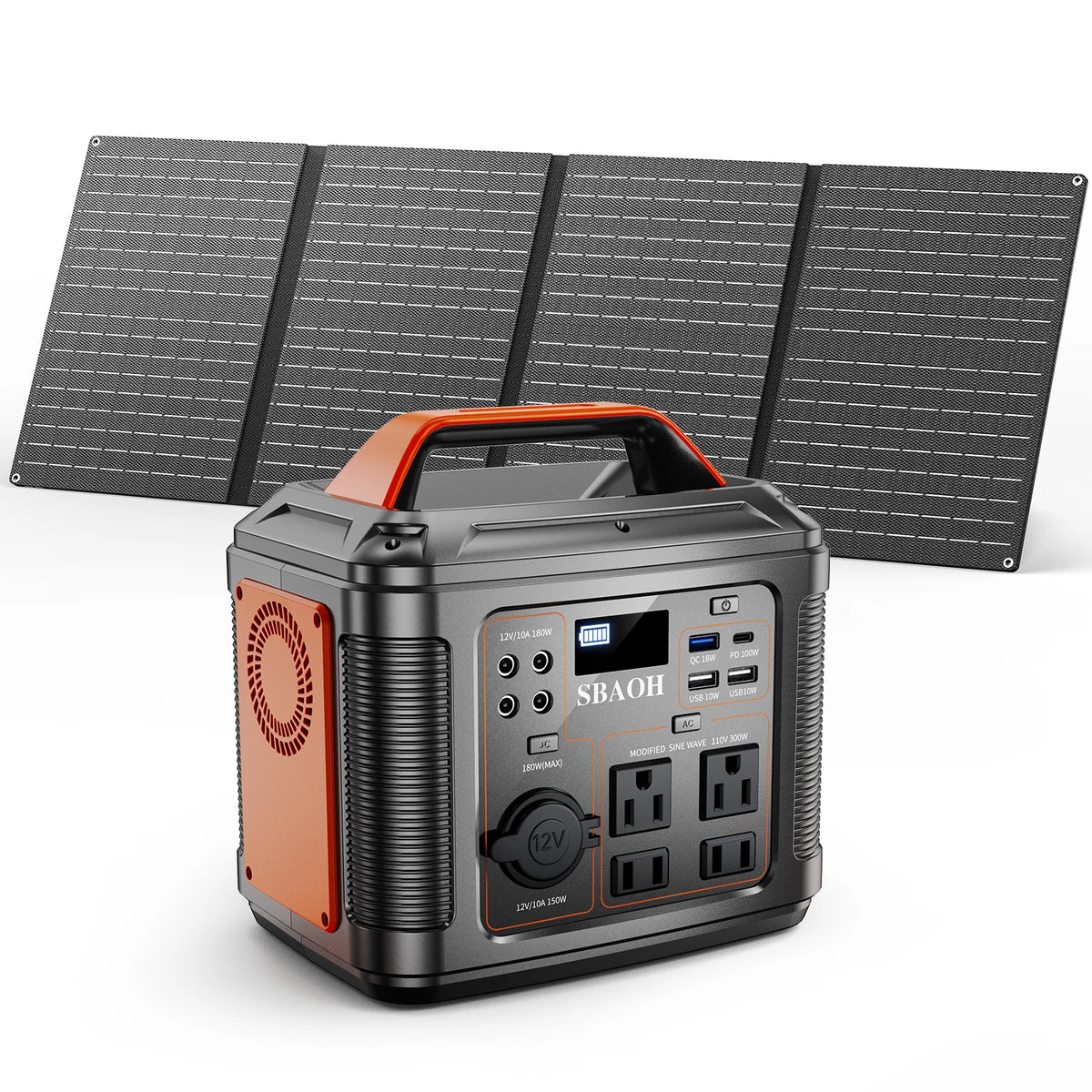 SBAOH 300W Portable Power Station With Solar Panel