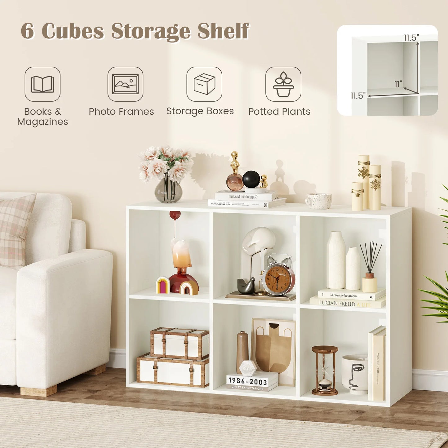 HOMASIS Modern Cube Bookcase Storage Organizer Bookshelf