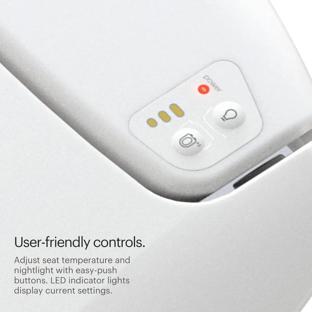 Brondell L60EW LumaWarm Heated Nightlight Elongated Toilet Seat