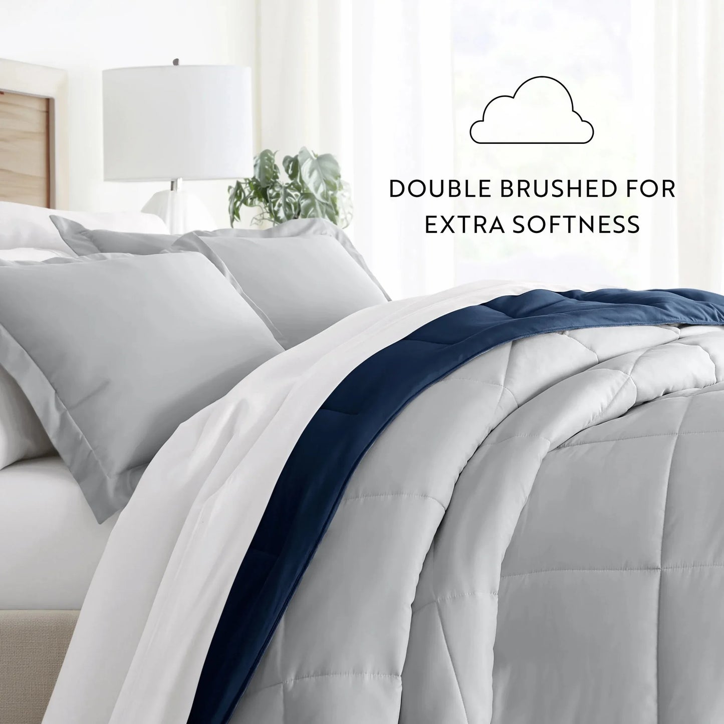 Soft Reversible All Season Down Alternative Comforter Set