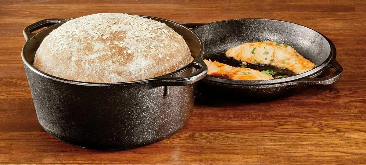 YTYIN Enameled Cast Iron Double Dutch Oven Kitchen Cookware