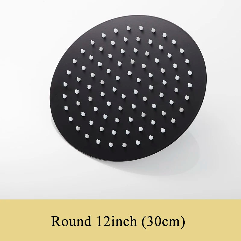 Suguword Square Round Rainfall Shower Head Stainless Steel Water Saving