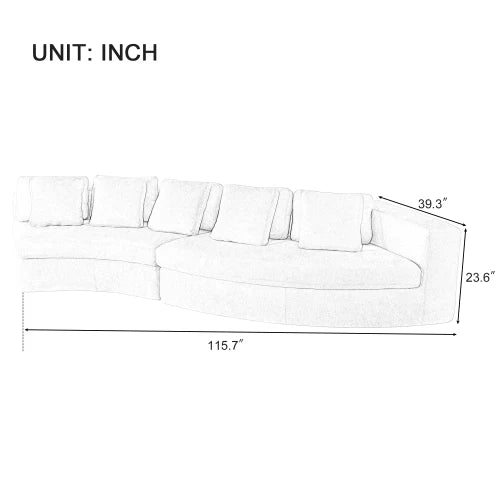 Pure Foam Modular Sectional Sofa 2 Piece Set With Pillows