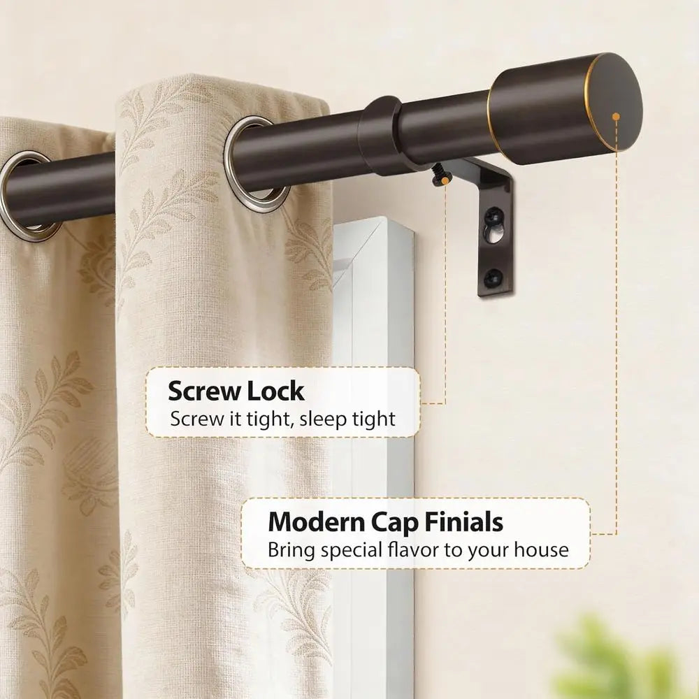 Adjustable Window Curtain Rod Decorative Wall Mounted Drapery Hardware