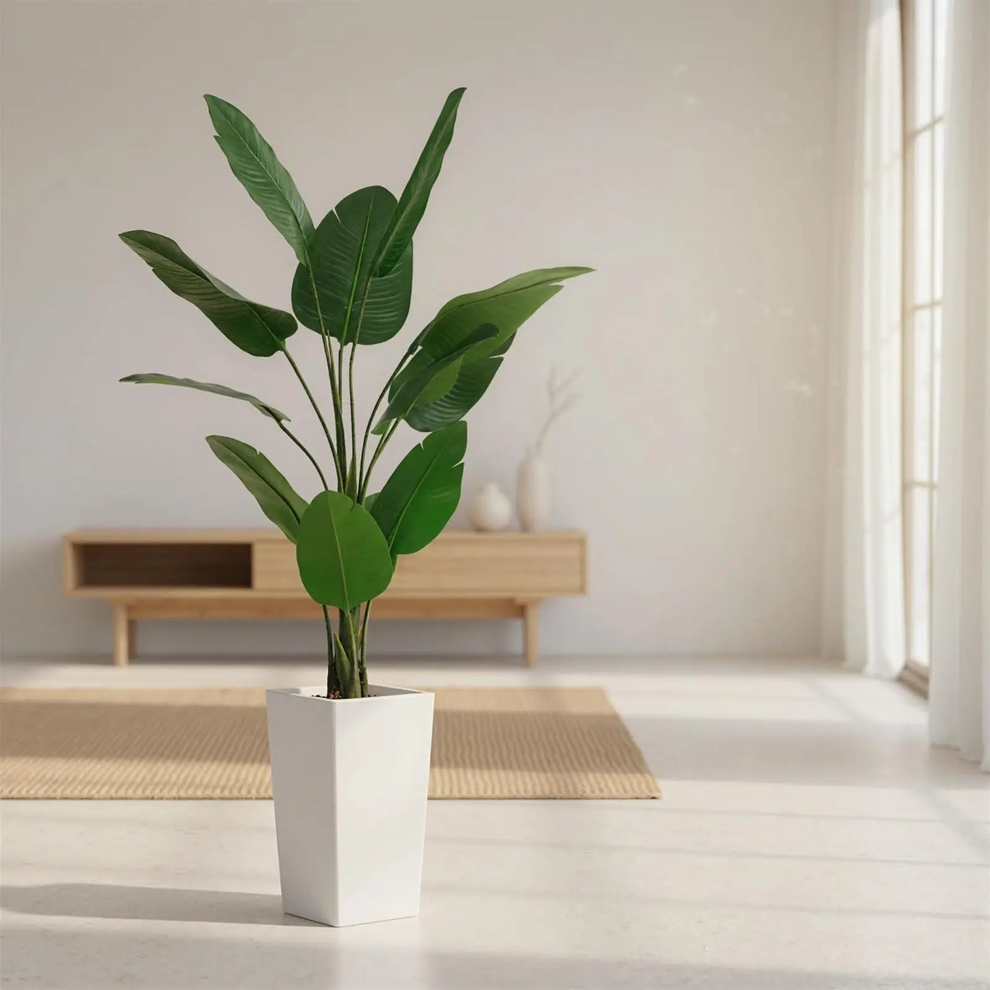 Himiss Faux Banana Tree Artificial Plant With Indoor Planter