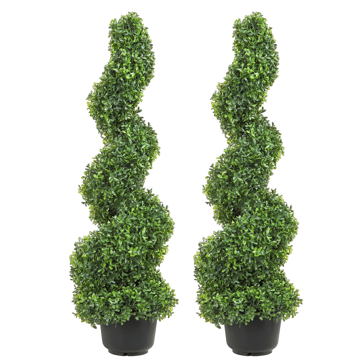 SucceBuy Artificial Boxwood Spiral Topiary Tree Decorative Outdoor Plant