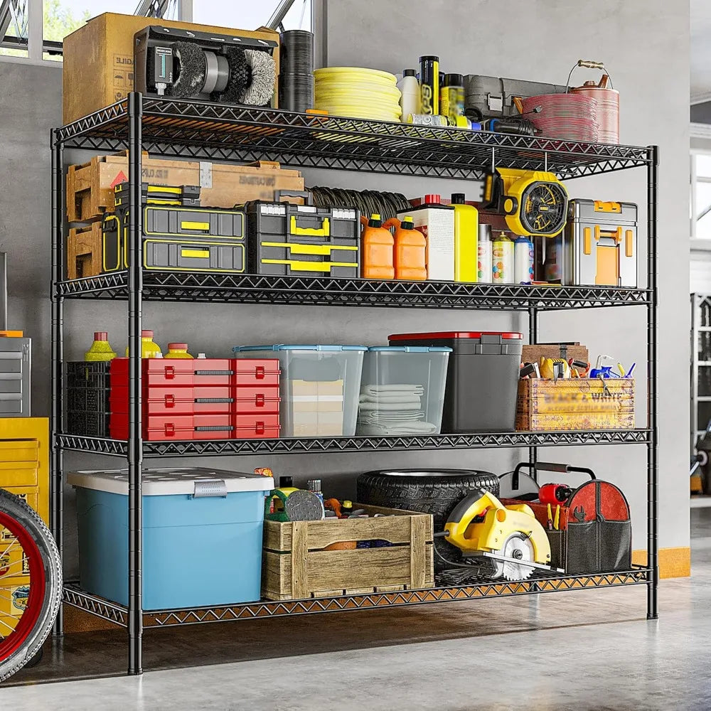XMSJ Four Tier Metal Wire Storage Shelving Unit For Garage