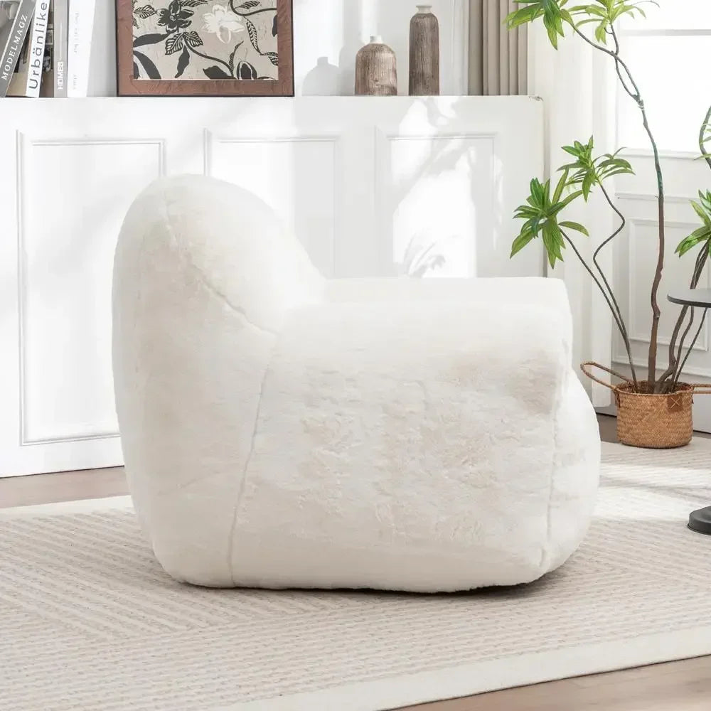 Bean Bag Chair Sofa With Back Support Faux Fur For Adults And Kids
