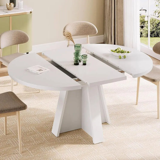 Ticify Expandable Round Dining Table For Kitchen And Dining Room