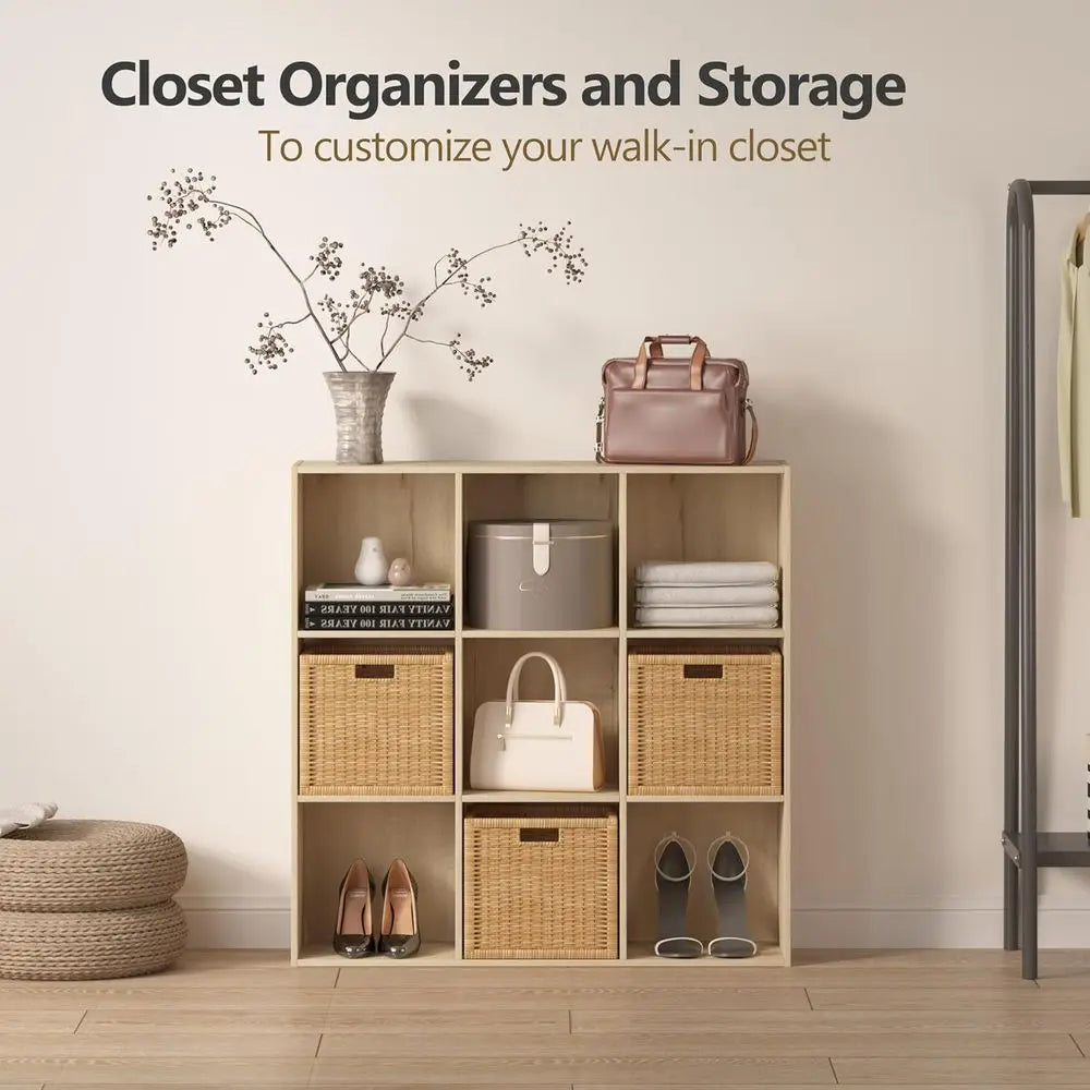 12 Cube Wooden Storage Organizer With Reversible Shelves And Back Panel