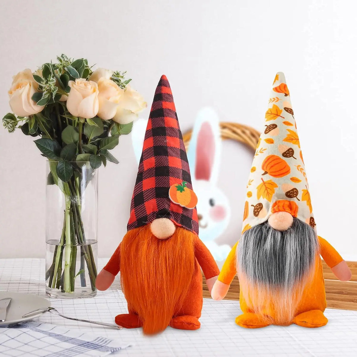 Harvest Thanksgiving Gnome Plush Figurine Set For Autumn Home Decor