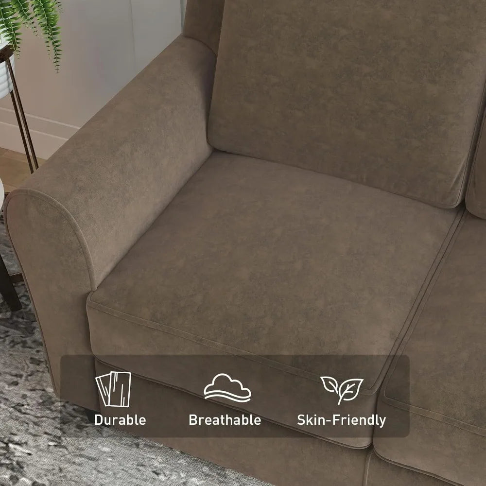 Modern Loveseat Sofa For Living Room With Thick Cushions