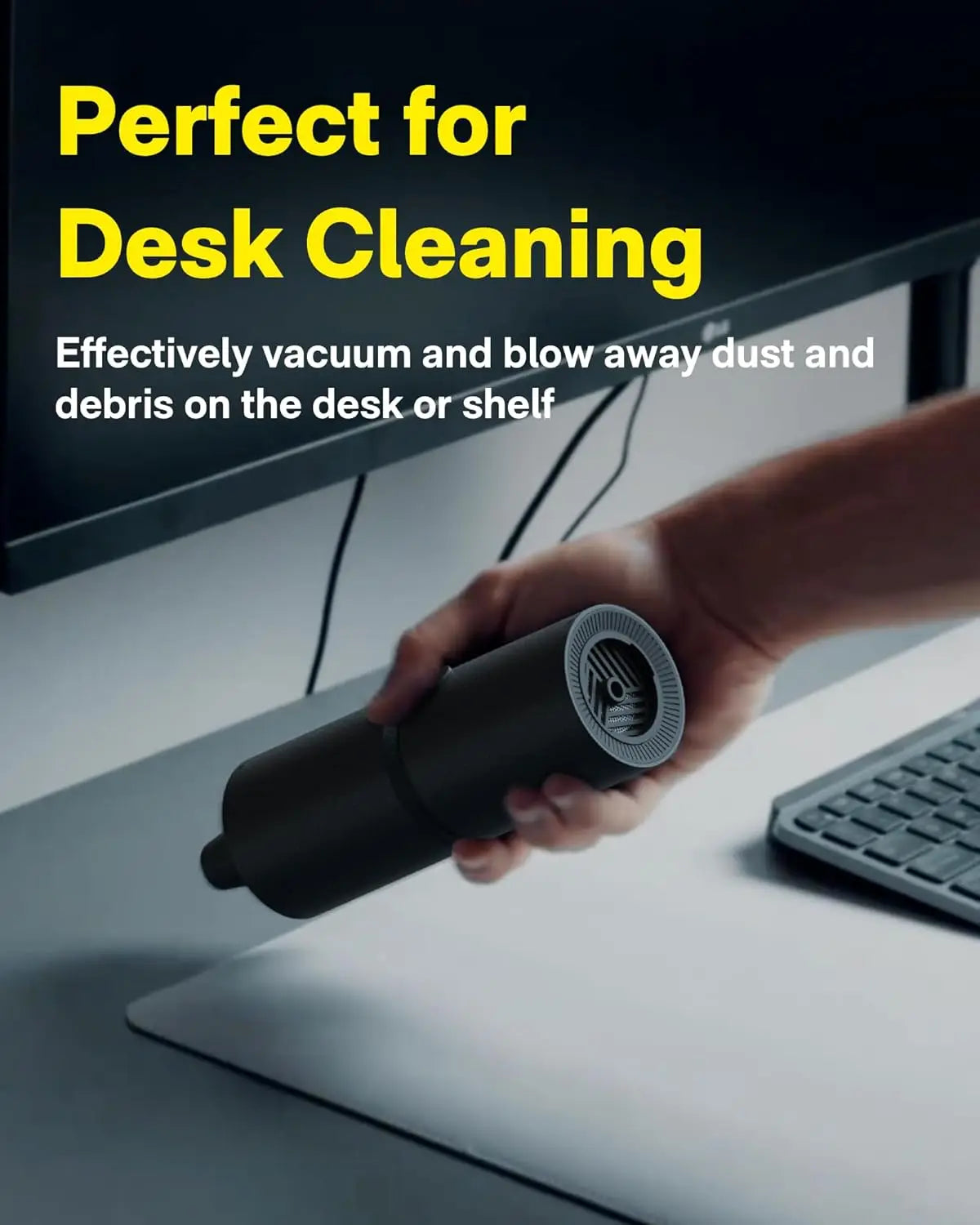 XMSJ Cordless Handheld Vacuum Cleaner 15000Pa Suction Air Duster Desk