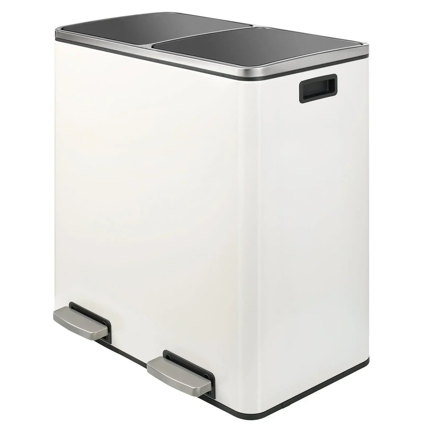 Stainless Steel Kitchen Trash Can Dual Recycling Bin With Soft Close Lid