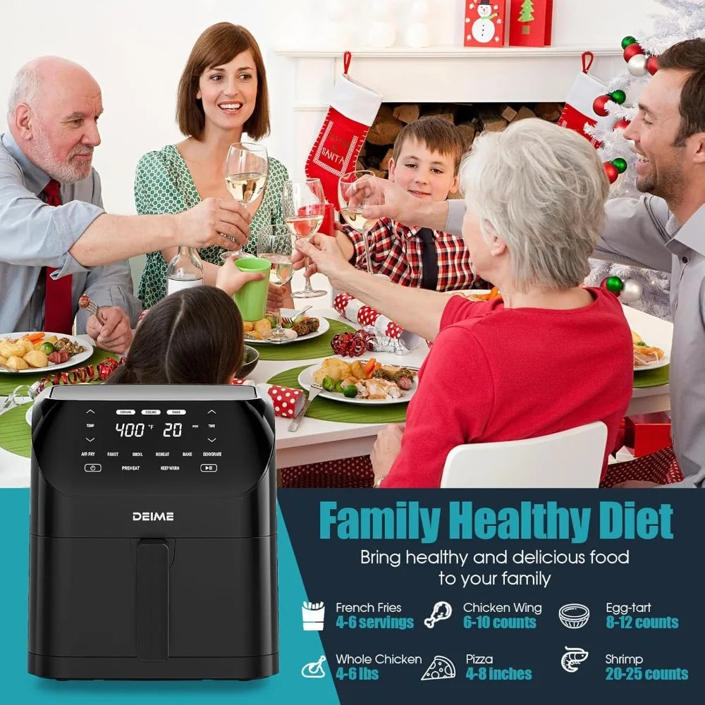 XMSJ Air Fryer 1500W Oilless Healthy Cooker With 8 Presets