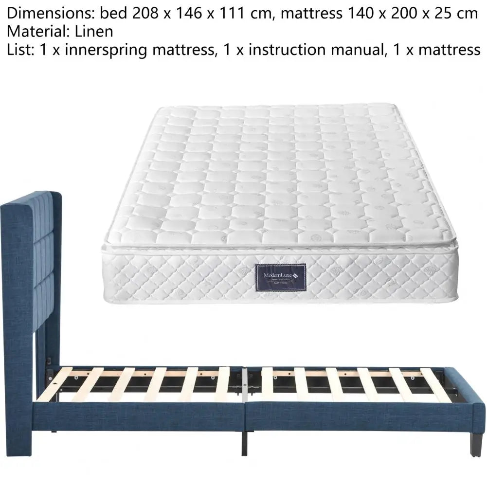 Upholstered Bed Frame With Slats And Storage Modern Style