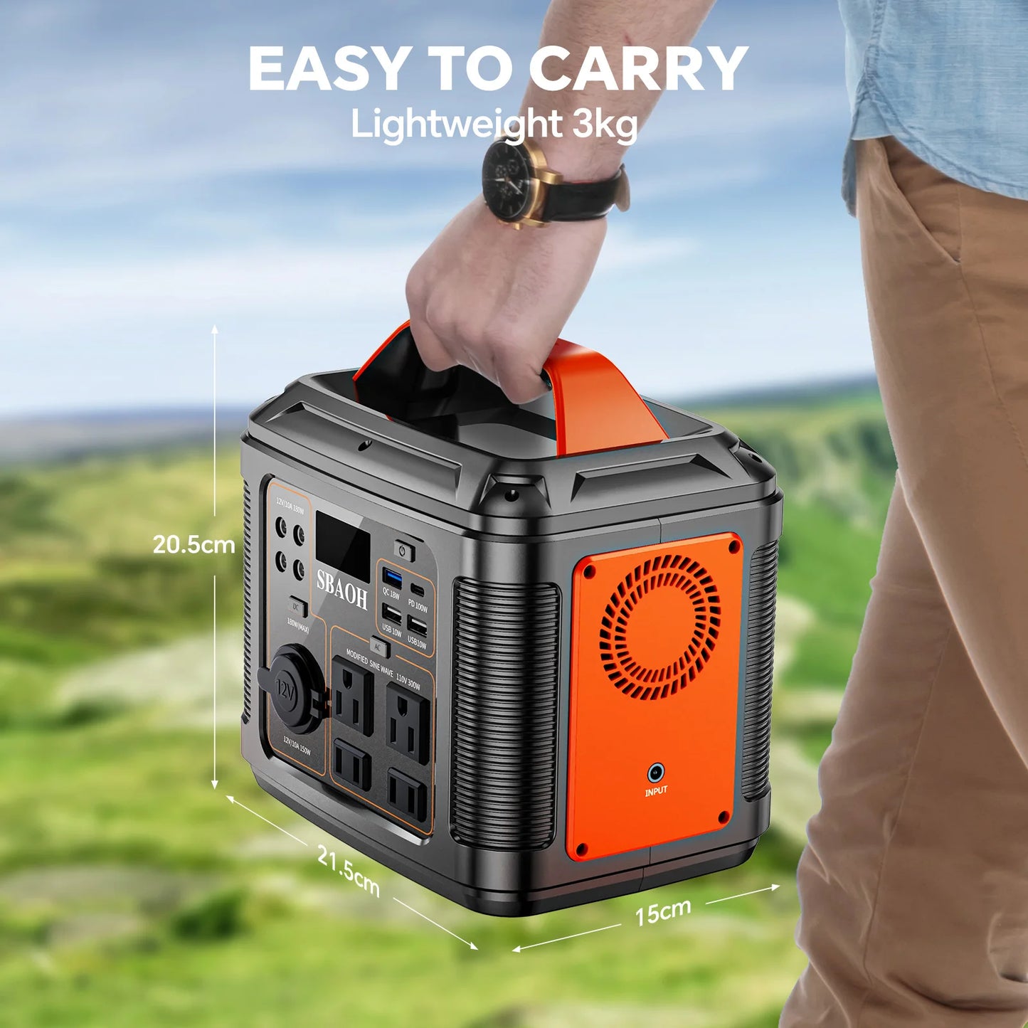 SBAOH 300W Portable Power Station With Solar Panel