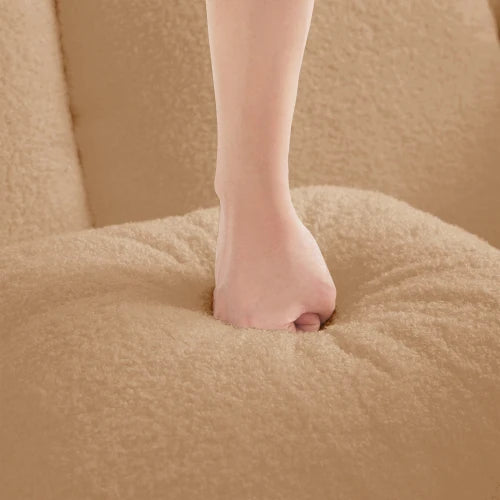 Modular Sectional Sofa With Teddy Velvet Ergonomic Design Non Slip Bottom