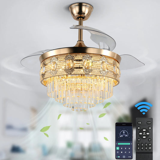 VETRULUS Smart Ceiling Fan Chandelier With Remote 6 Speed
