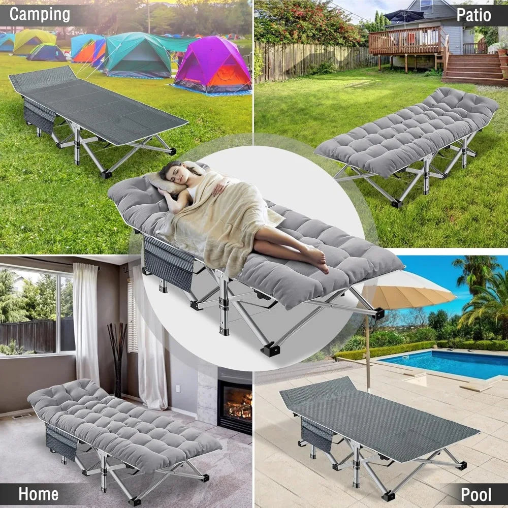 NBVCX Heavy Duty Folding Camping Cot Mattress 500 Lb Capacity
