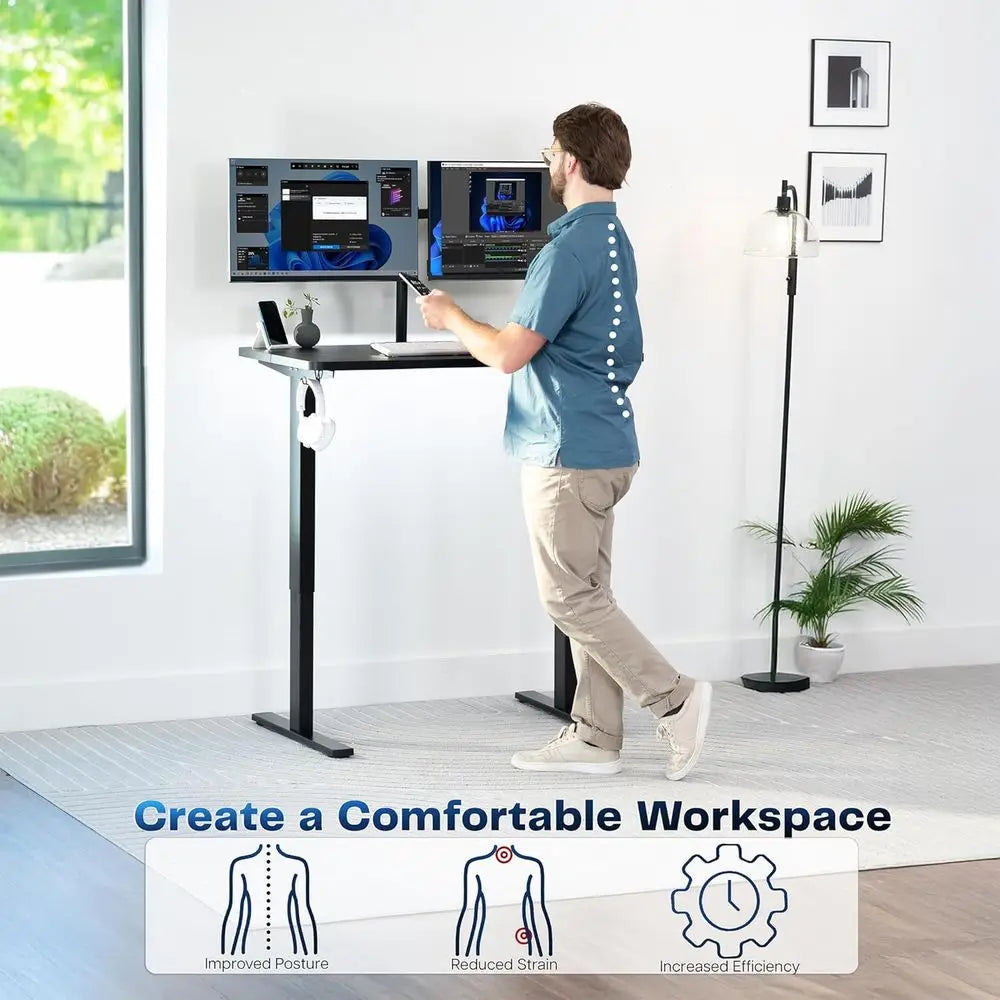 Metal Frame Electric Standing Desk With Memory Controls
