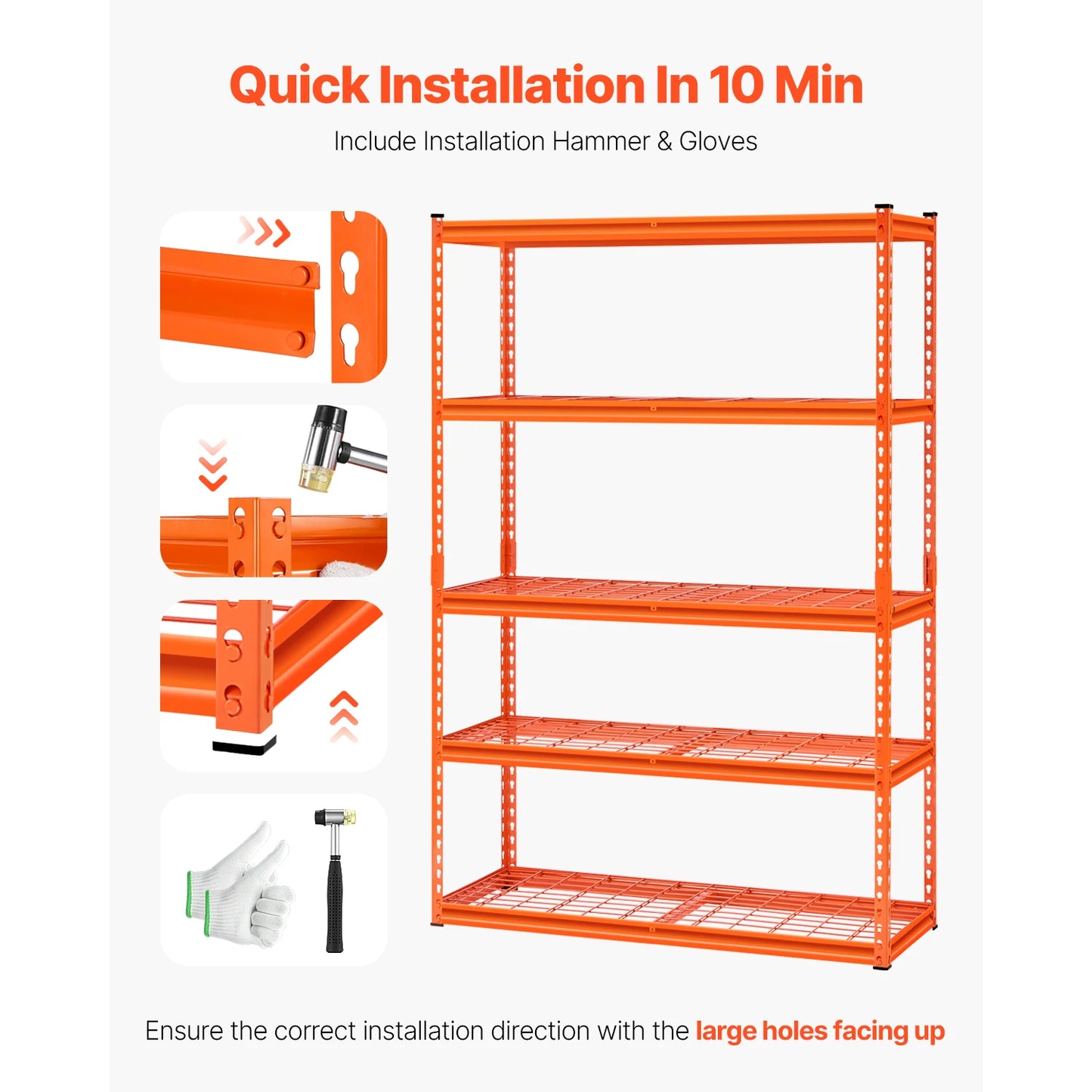 Metal Garage Shelving Unit 5 Tier Adjustable Warehouse