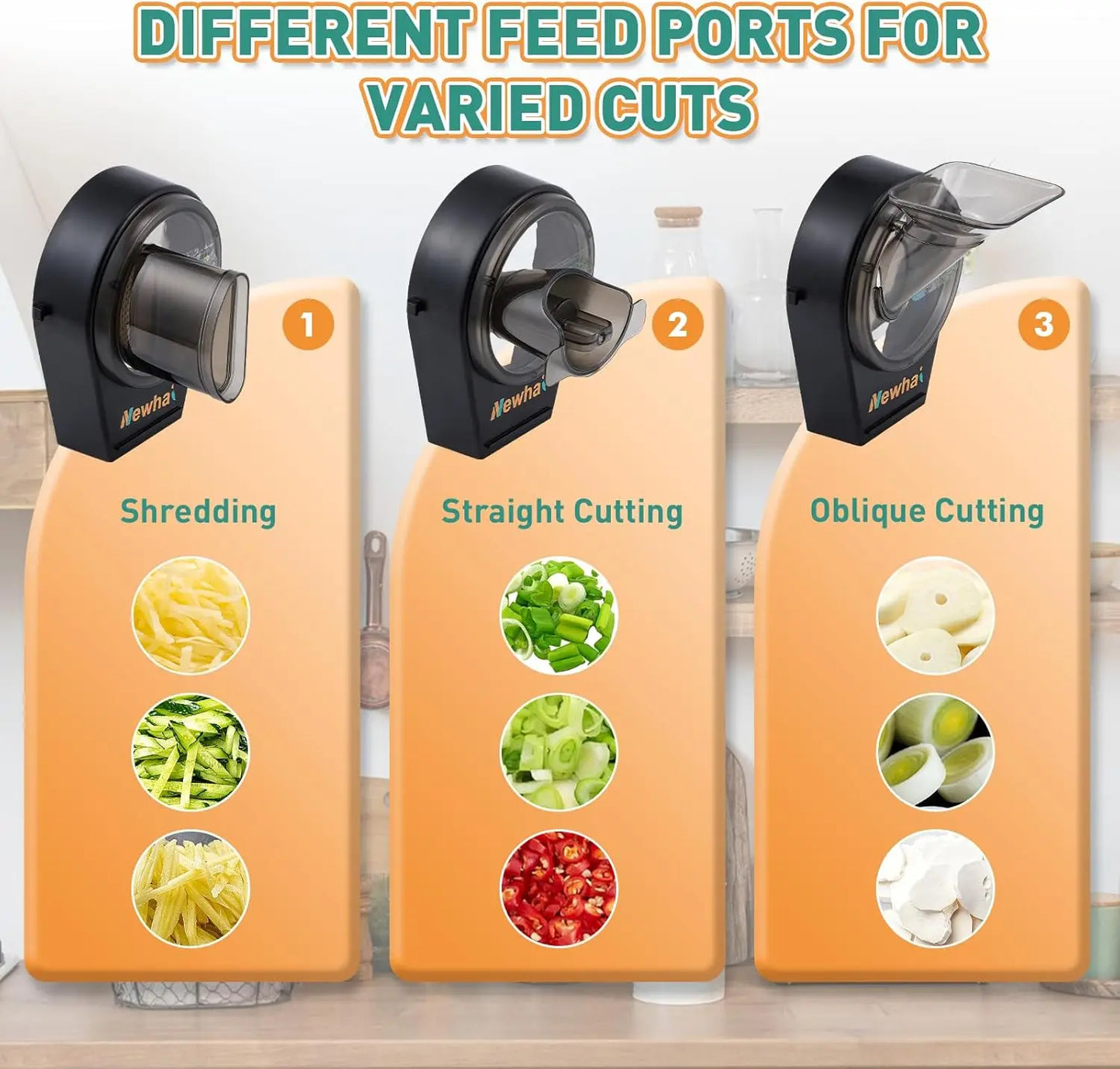 XMSJ Electric Vegetable Chopper 6000 BPM 200W Multi Blade